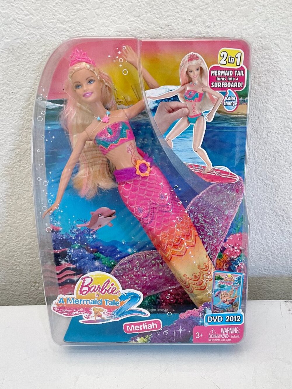 NEW Barbie in a Mermaid Tale MERLIAH 2 in 1 Transform Surfer Doll 2011